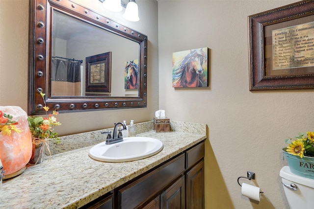 bathroom with toilet and vanity