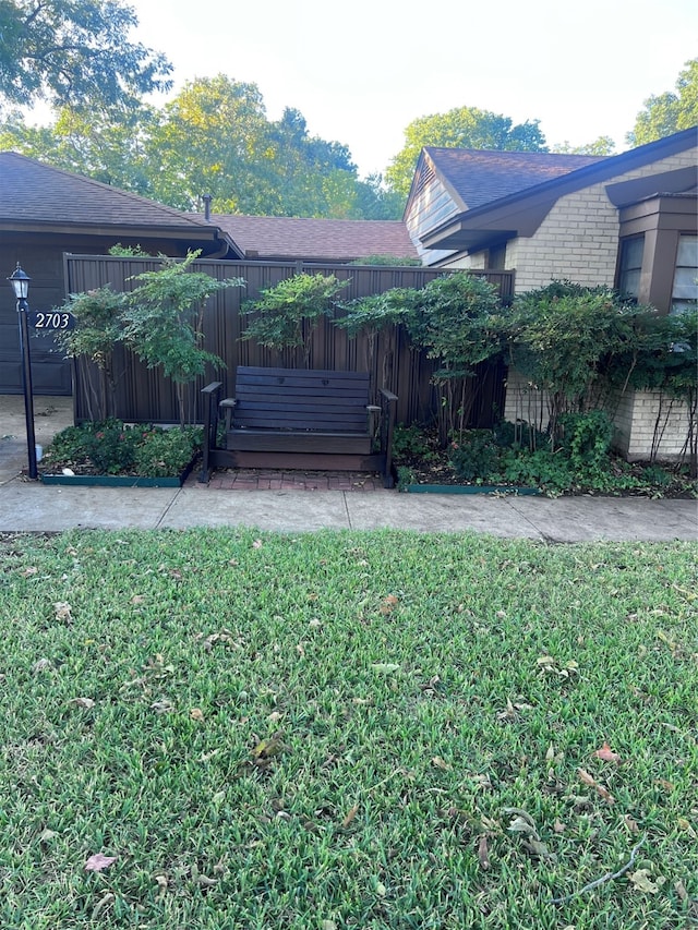 view of yard with a deck