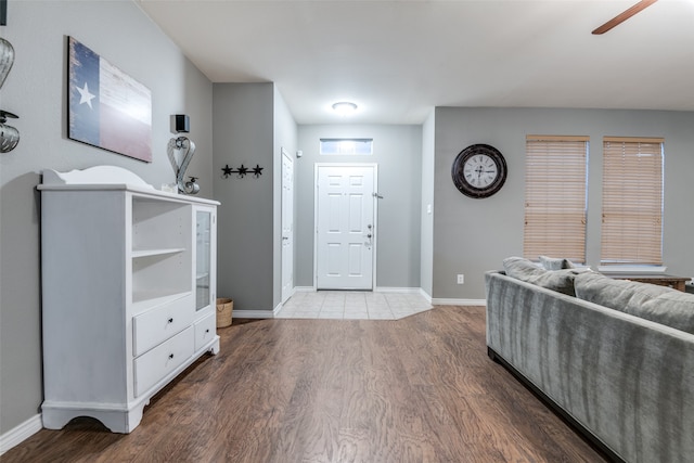 foyer entrance with wood-type flooring