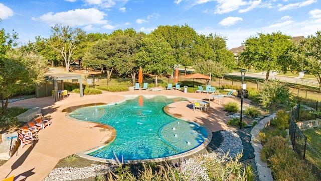 view of pool with a patio