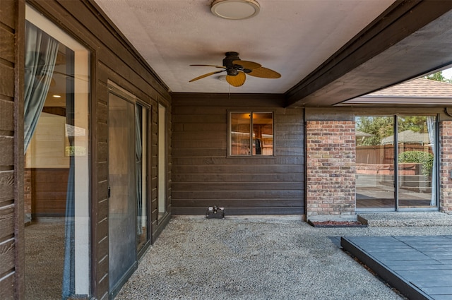 view of patio with ceiling fan