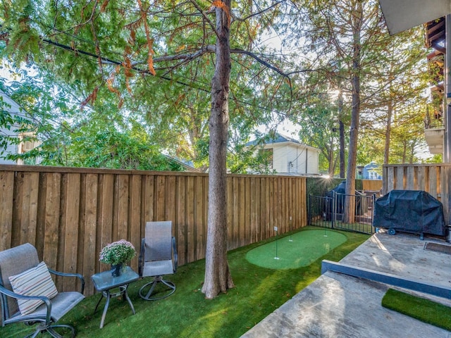 view of yard with a patio area