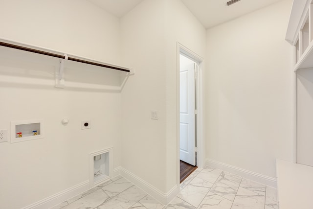 washroom featuring washer hookup, hookup for an electric dryer, and hookup for a gas dryer