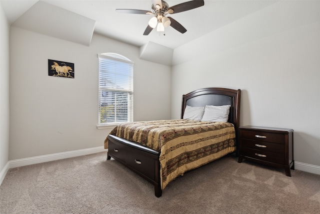 bedroom with carpet and ceiling fan