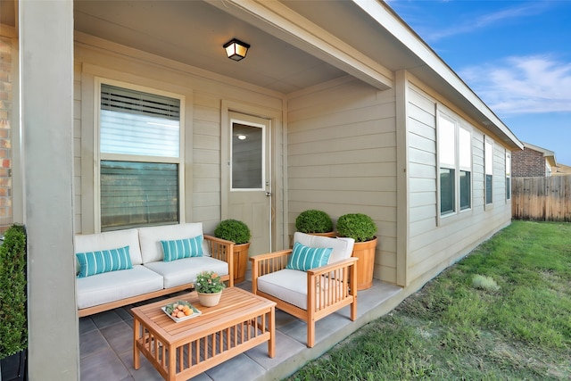 view of patio / terrace featuring an outdoor living space