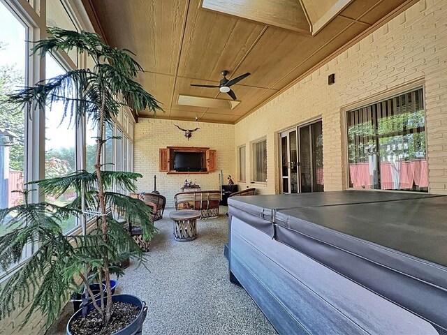 view of playground featuring a yard and a patio area