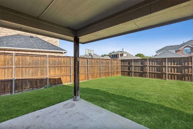 view of yard with a patio area