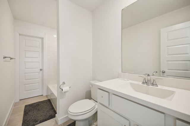 4707 Pin Oak Ct, Aubrey, TX 76227 - full bath featuring baseboards, tile patterned floors, vanity, and toilet