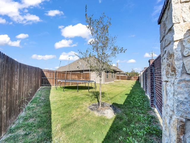 view of yard featuring a trampoline