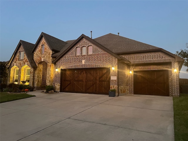 view of front of home featuring a garage