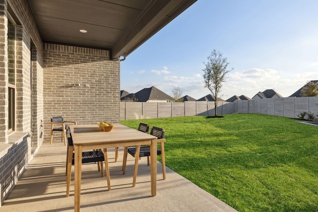 4524 Brookridge Ave, Mckinney, TX 75069 - view of yard featuring outdoor dining area, a fenced backyard, and a patio