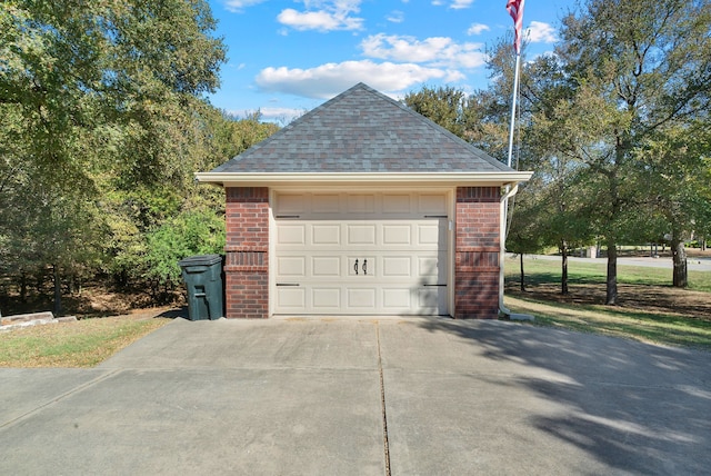 view of garage