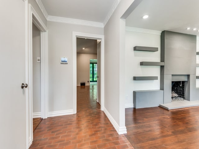 hall with crown molding