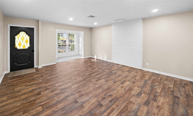 interior space featuring dark hardwood / wood-style floors