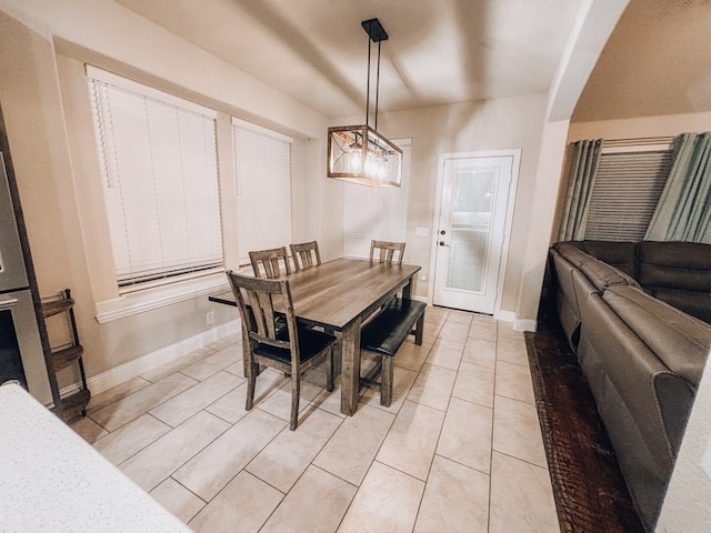 view of tiled dining room