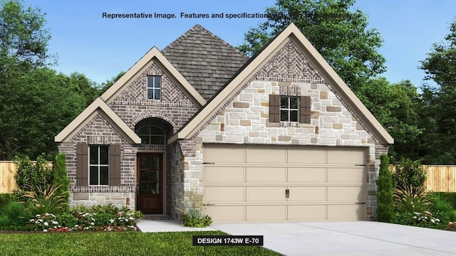 view of front of home with a garage