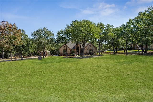 view of home's community with a yard