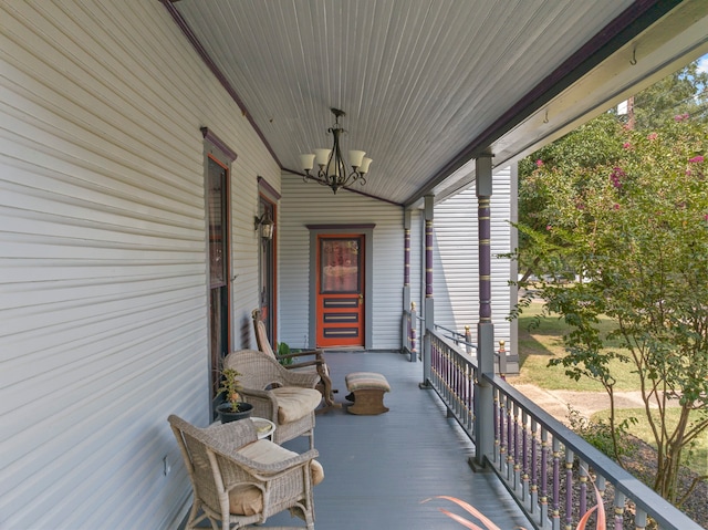 deck with a porch