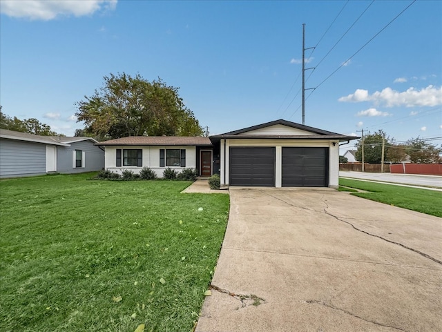 ranch-style home with a front yard