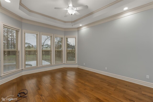 foyer featuring brick wall, french doors, crown molding, and wood-type flooring