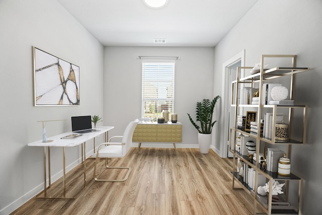 office featuring hardwood / wood-style floors