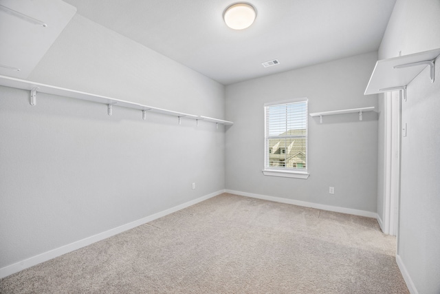 spacious closet with carpet floors