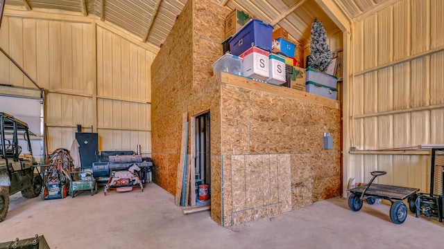 interior space with wood walls