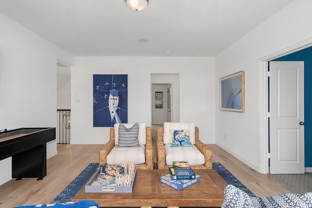 living room featuring light hardwood / wood-style floors