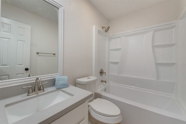 full bathroom with vanity, toilet, and shower / bath combination