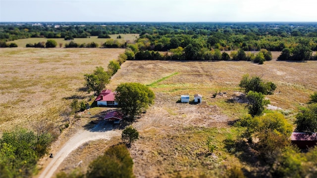 bird's eye view with a rural view