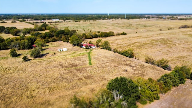 aerial view featuring a rural view