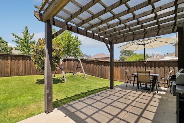 view of patio / terrace featuring a pergola