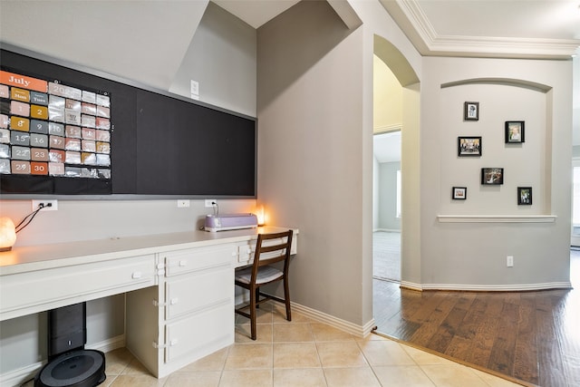 office space featuring light hardwood / wood-style floors