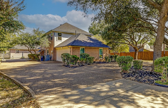 view of front property with a garage