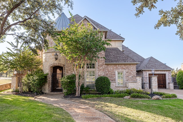 view of front of house with a front lawn