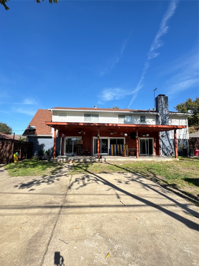 view of front of house with a patio