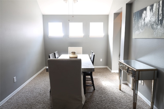 carpeted dining room featuring a healthy amount of sunlight