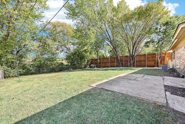 view of yard with a patio area and cooling unit