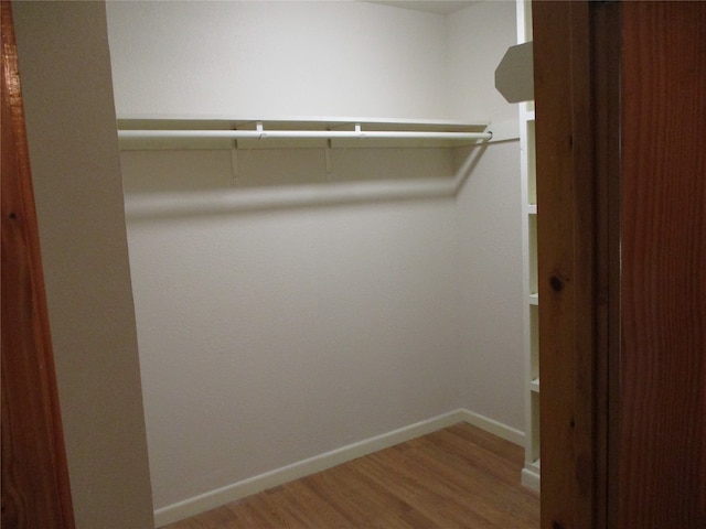 walk in closet featuring wood-type flooring