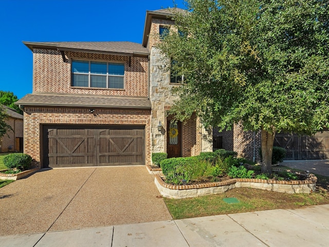 view of front facade featuring a garage