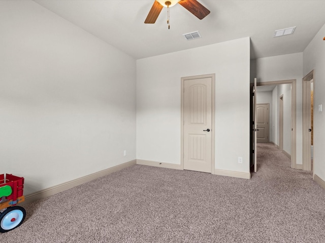 3809 S Brookridge Ct, Bedford, TX 76021 - unfurnished bedroom featuring baseboards, carpet, a ceiling fan, and visible vents