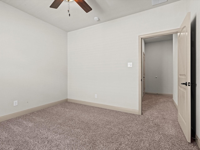 3809 S Brookridge Ct, Bedford, TX 76021 - spare room featuring a ceiling fan, baseboards, and light colored carpet