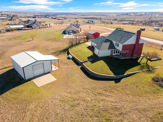 aerial view with a rural view