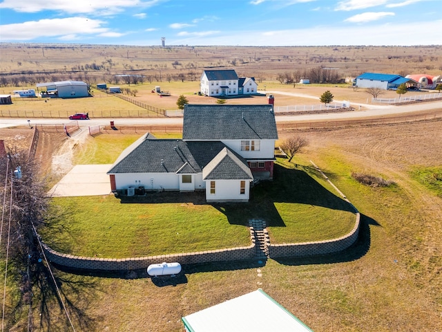 bird's eye view with a rural view