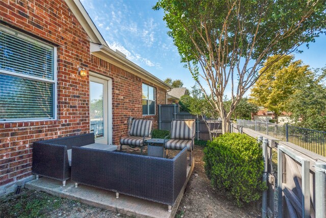 view of patio with an outdoor living space