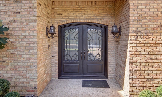 doorway to property with french doors