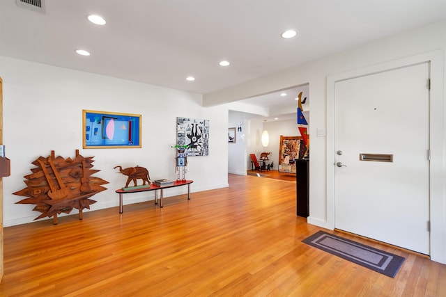 foyer featuring light hardwood / wood-style floors