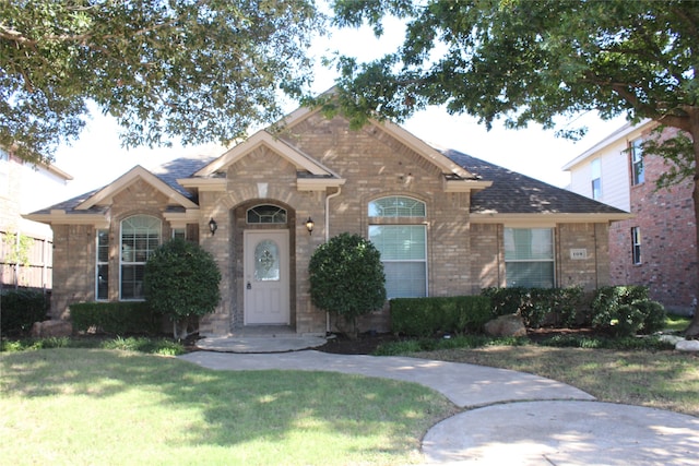 view of front facade with a front yard