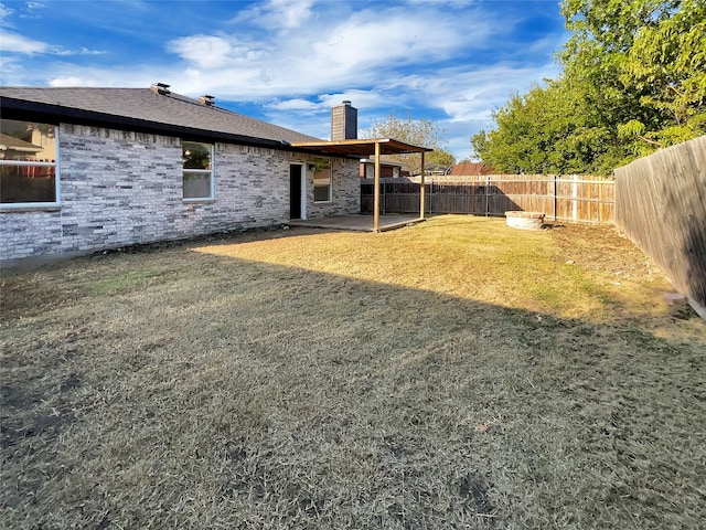 view of yard with a patio