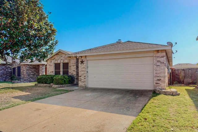 ranch-style home with a front lawn